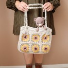Madeleine, le sac cabas aux tournesols, carré granny crochet